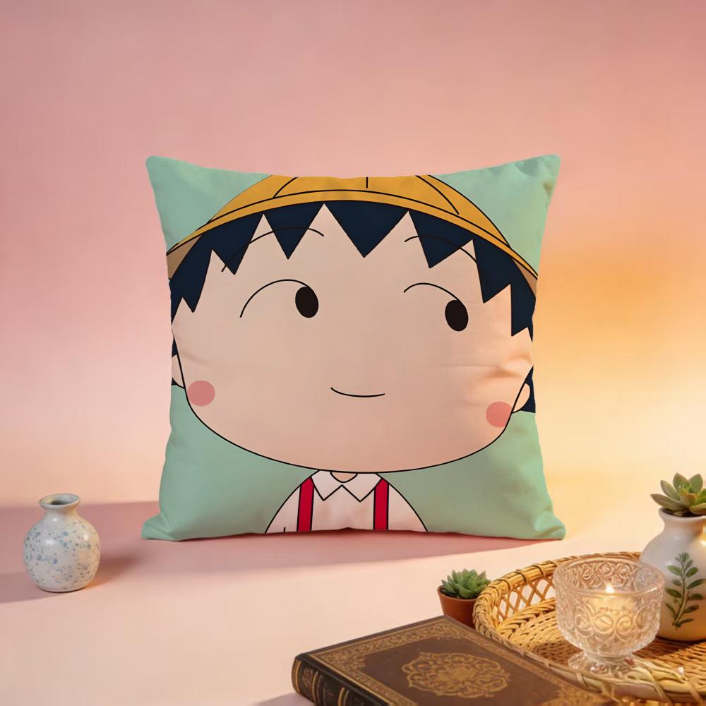 Fashion CChibi Marukochaned Cushion Cover Premium SkinFriendly Pillow Case MultiPurpose for Home Office Travel