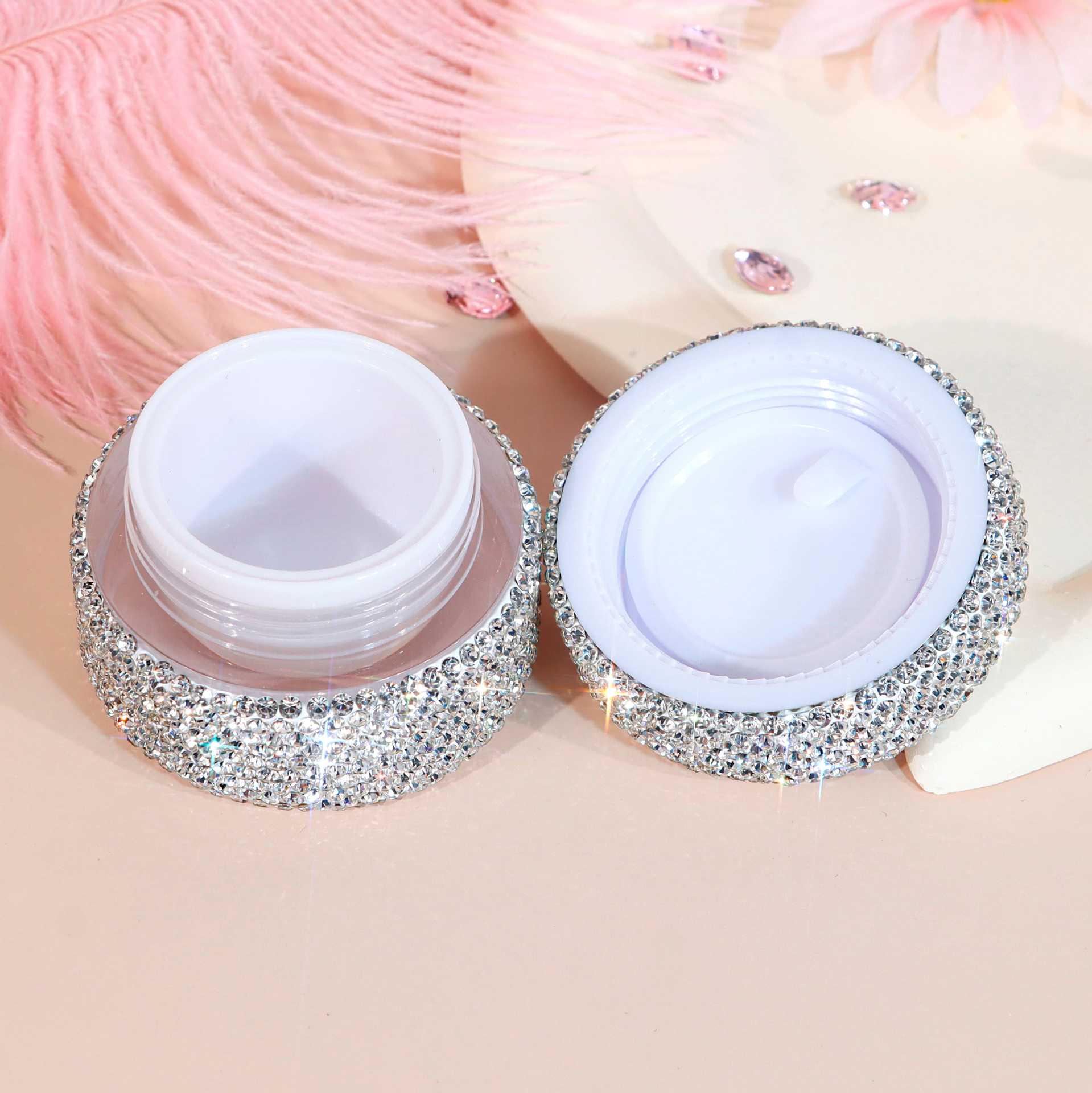 

Portable Rhinestone Glass Cosmetic Dispenser for Eye Cream, Face Cream, and Lotion