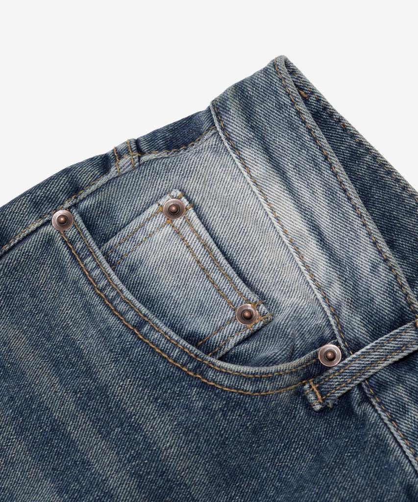 ANALOG MOOD Cat Sand Washed Wide Denim Pants (Medium Blue)