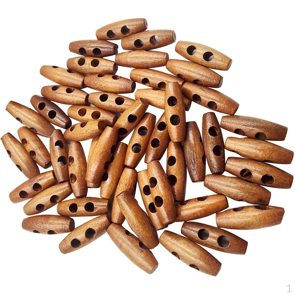 200pcs Oval Toggle Sewing Wood Button with two holes Scrapbooking