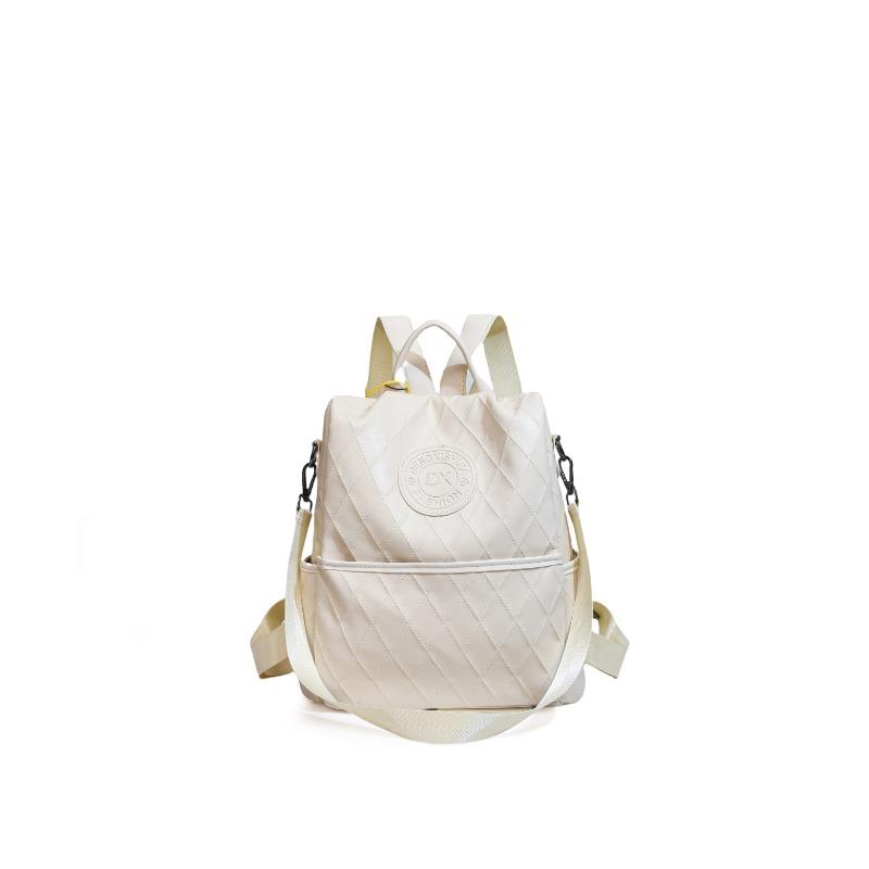 Stylish Large-capacity Backpack Women's New Diamond Student Schoolbag Solid Color Simple Multi-functional Shoulder Bag Women