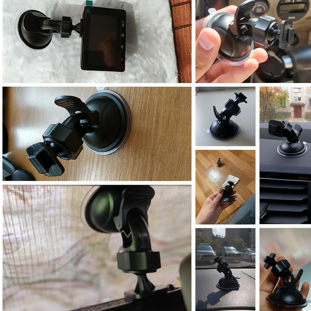 Vitalux Drive Recorder Holder, Suction Cup Mount, 5 Types of Adapters, Removable, Mounting Bracket,