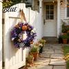 Accenti stagionali per la casa vacanze Ghirlande di Halloween per la porta d'ingresso Ghirlanda con teschio e zucca con bacche Rose nere per porta Foglie viola Porte Muro del portico