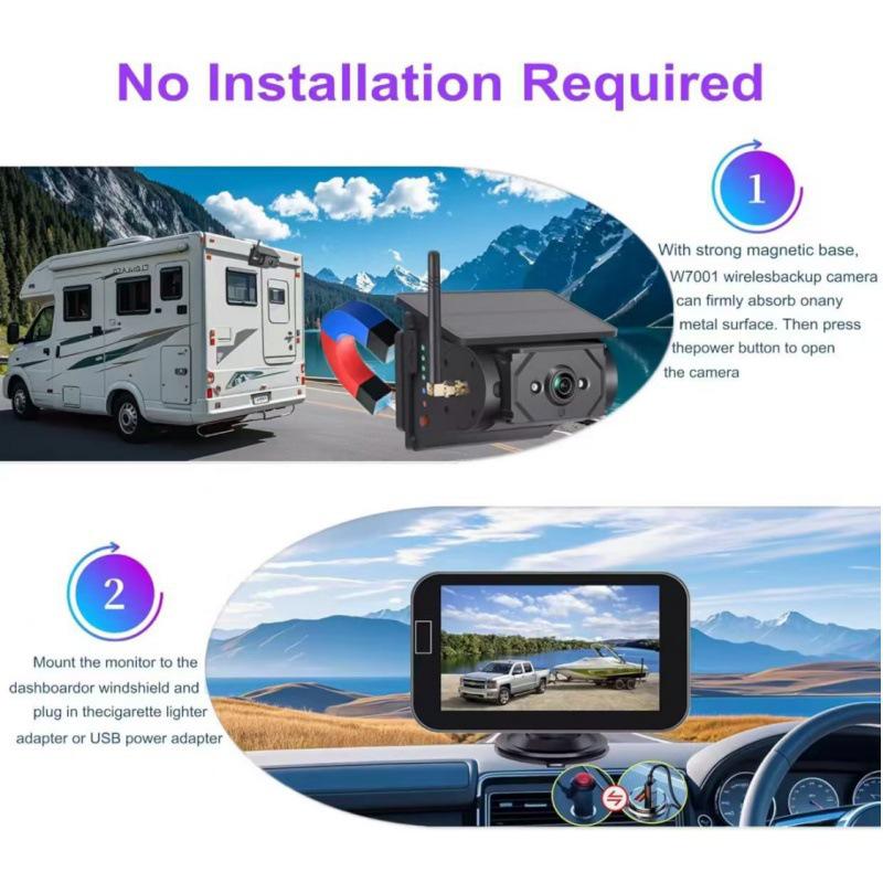 Wireless Solar-Powered Reversing Camera with Mobile App Connectivity