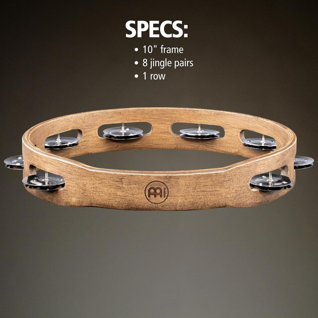MEINL Percussion Traditional Wood Tambourine Stainless Steel Jingles 1row TA1WB []
