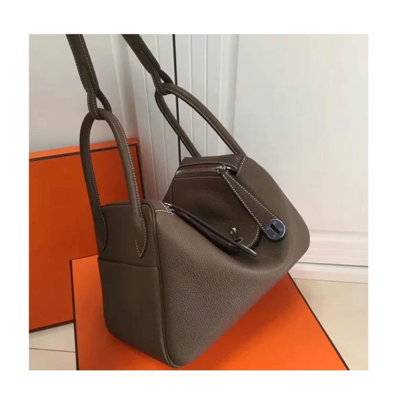 New Lindy bag lychee pattern first layer cowhide single shoulder oblique span portable locomotive bag doctor bag