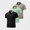 Confezione da 3 Polo da Uomo a Maniche Corte con 3 Bottoni, Colletto e Polsini a Contrasto—Top Casual alla Moda