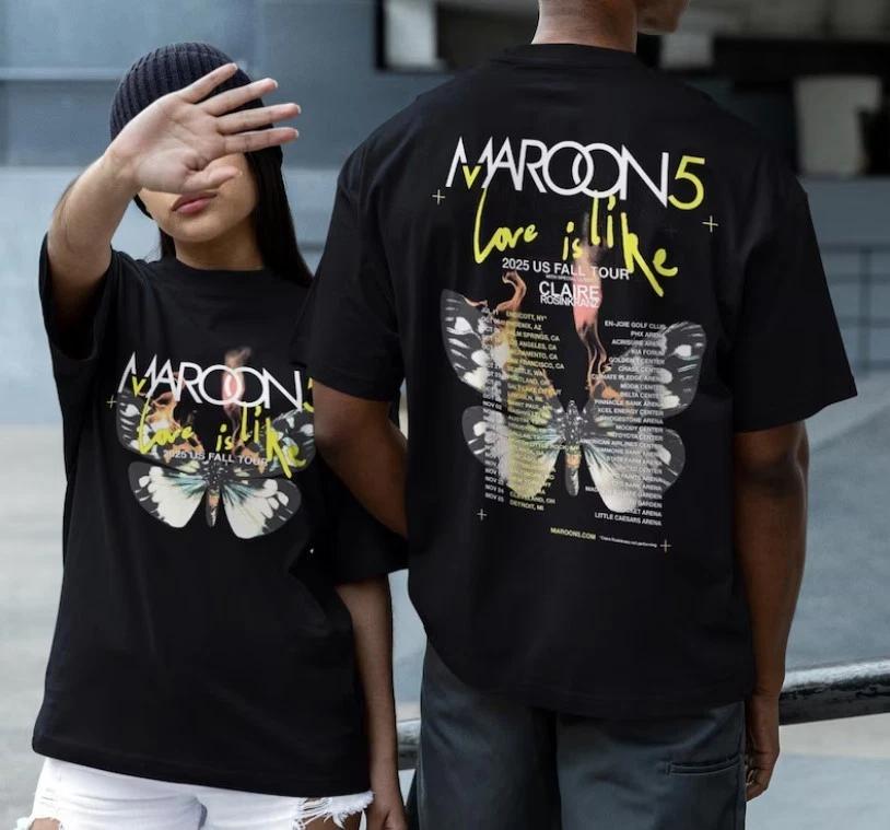 Maroon 5 2025 Tour T-Shirt: Official US Fall Concert Tee XL