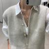 Women Cardigan Sweater Vest Loose Autumn And Winter Wool Knitted Vest Sweater For Women Loose Solid Sleeveless Sweaters 16348