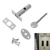 Silver Tube Well Lock With Screws Escutcheon Plates