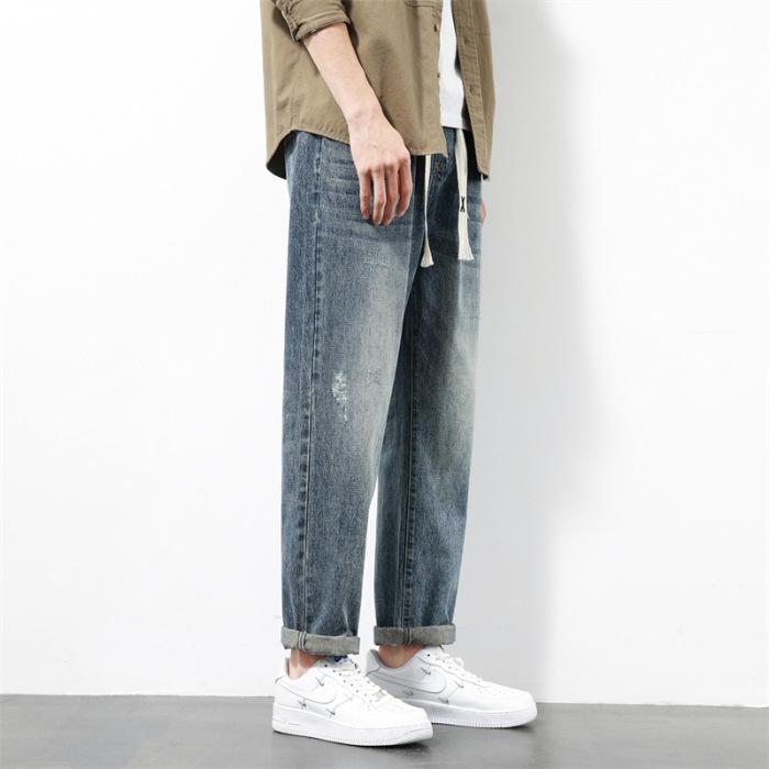 

Весенне-летние джинсы, модные японские свободные прямые повседневные микро-гаремные брюки 4XL