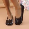 Damen Leder Zehentrenner Slipper, Flache Schuhe, Bequeme Schlupf Ärmel, Atmungsaktive Freizeitschuhe
