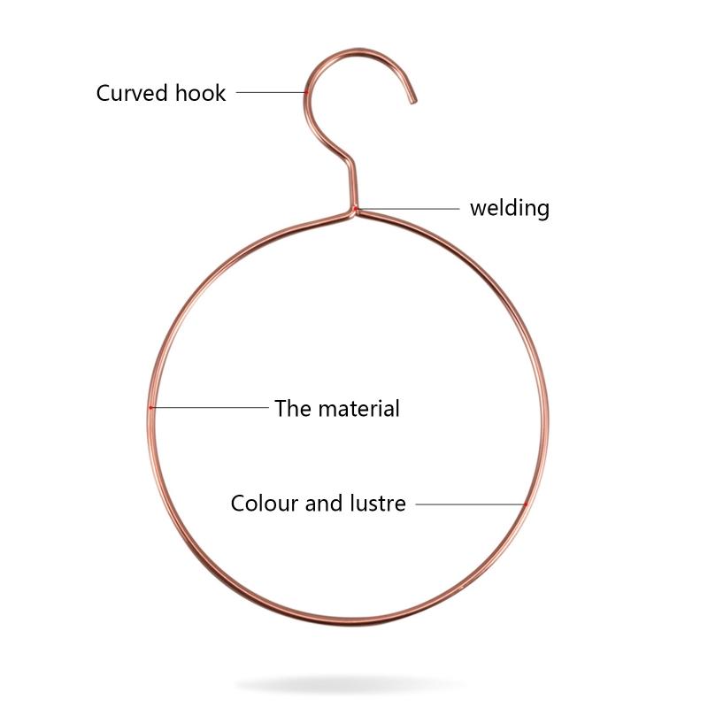 10pcs Iron Round Scarf Ring Hanger Belt Rack Non-Slip Tie Hanging Hooks Closet Organizer Storage Holder for Ties Scarves