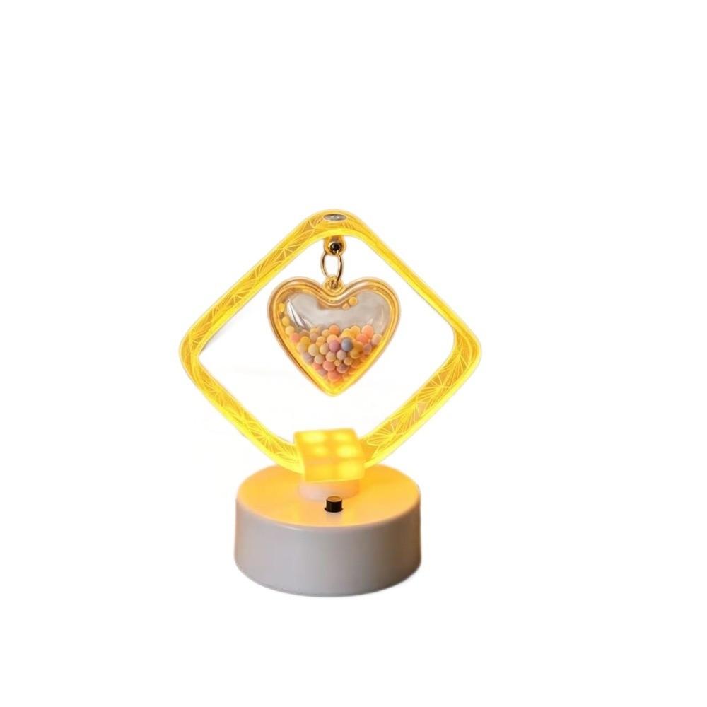 Acrylic Engraved Shade Acrylic Table Lamp Heart Pendant LED Lamp  Office Desk Ornament