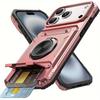 for 17 16 15 14 13 11 Pro Max Plus Resistant Heavy Duty Hard Case with Metal Holder and Hidden Dual Card Slot