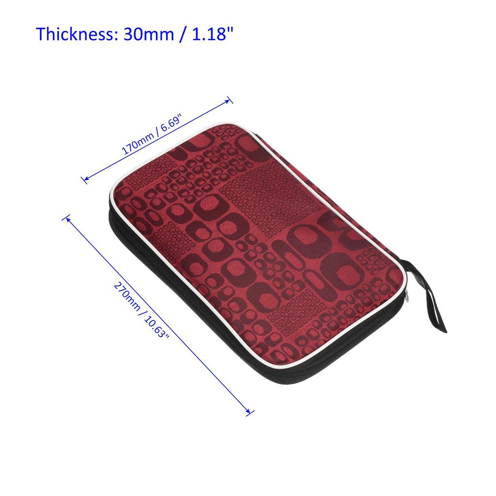 METERXITY Tischtennisschlägerhülle Tischtennisschlägeretui Tasche zur Aufbewahrung und x Rot - Organisation, 10,6 6,7 Zoll,