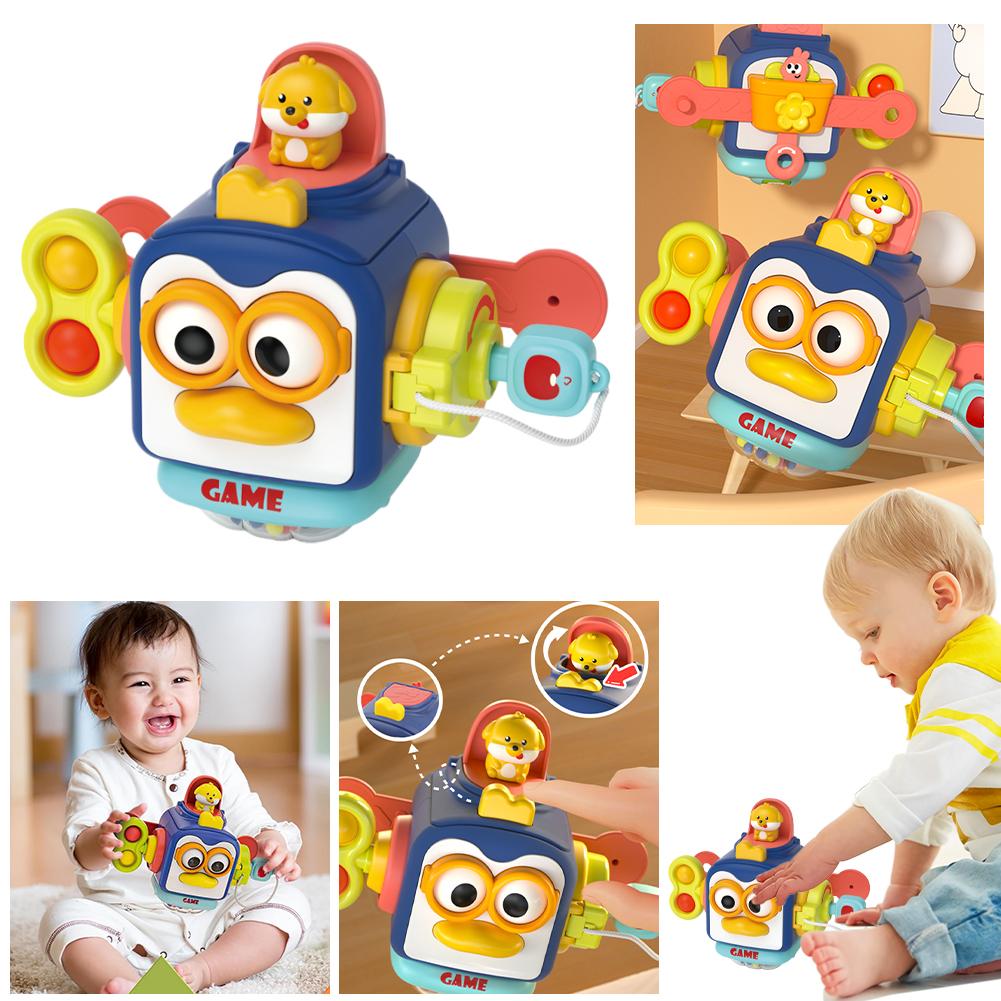 

Интерактивные игрушки-фиджет в форме пингвина, креативный кубик Монтессори, развивающий координацию движений глаз и рук, не содержащий бисфенол-А для детей старше 12 месяцев