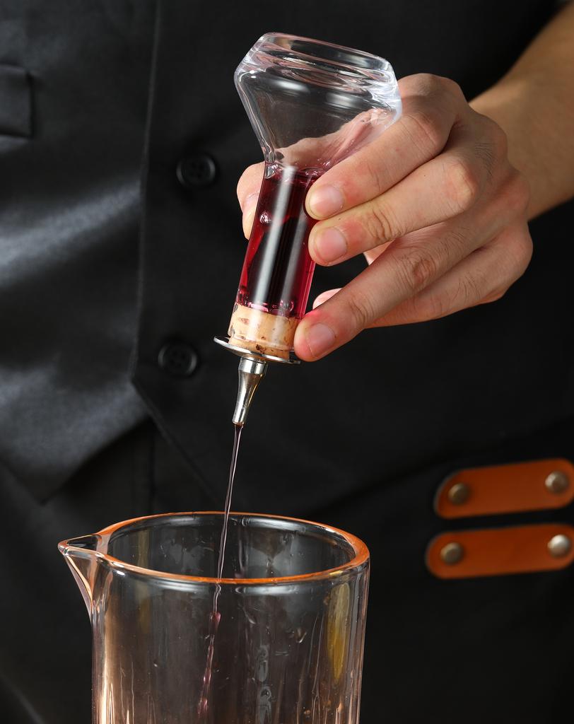 Bouteille en Verre de 50 ml pour Bitters de Cocktail - avec Bouchon Doseur en Acier Inoxydable, Design Cage à Oiseaux pour Mixologue Professionnel