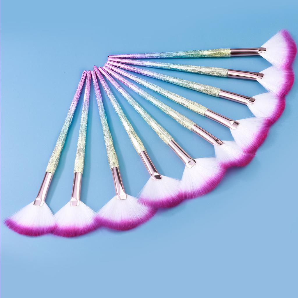 1pcs-9pcs Powder Brushes Fan-shaped Makeup Brushes Highlighting Ultra-soft Skin-friendly Portable Beauty Tools
