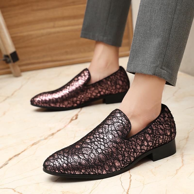Luxury Leather Shoes for Men Wedding Party Nightclub Printed Fashion Mens Classic Loafers Moccasins Men Outdoor Driving Flats