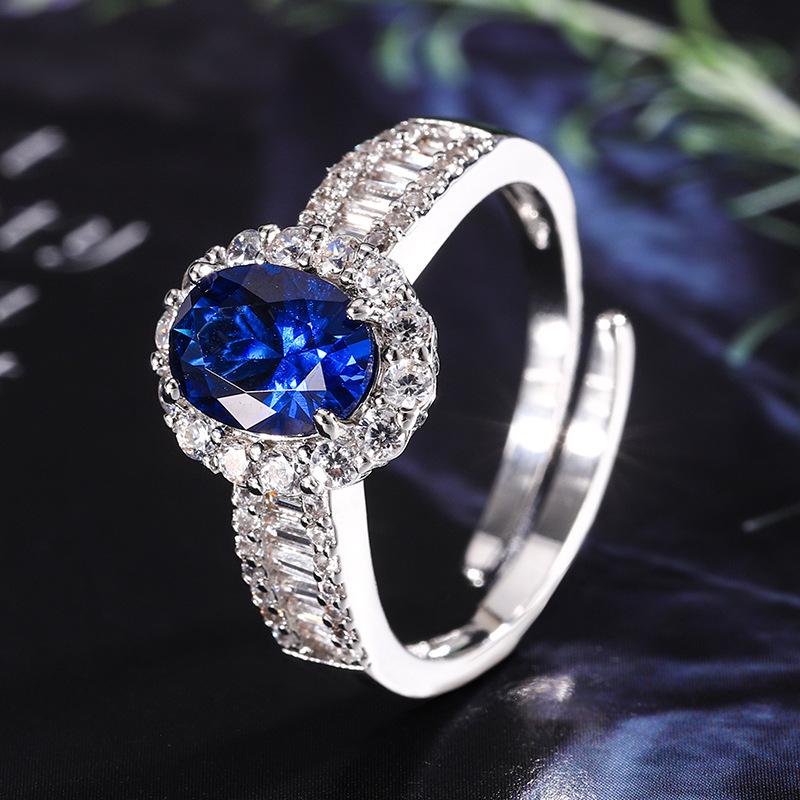 Jewelry Copper Bottom Gold-Plated Simulation Color Treasure Corundum Oval Retro Shape 6 * 8