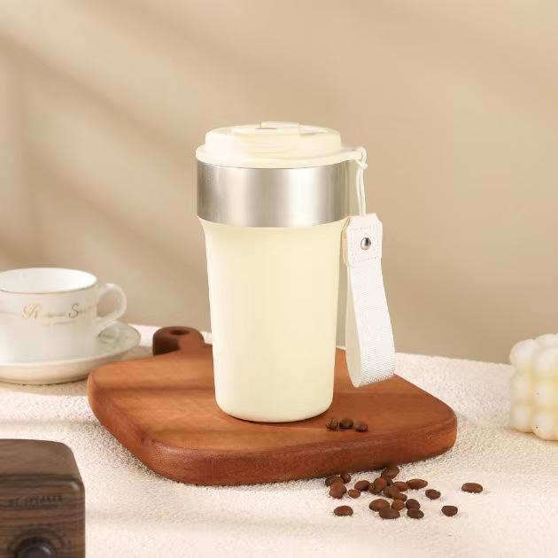 Lily of the Valley Double-Wall Thermos Cup with Straw - Student & Car Friendly