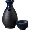 Sake Tokkuri and Ochoko X Seiryu 2 Tokkuri Sake Cup Set Mino Ware Ale-net Set, Set, 7.5cm H14.5cm, Approx. 280cc, No. Tokkuri, & (2 Pieces), Ceramic,