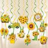 Themed Sunflower Creative Paper Flower Spiral Pendant Party Decoration Props