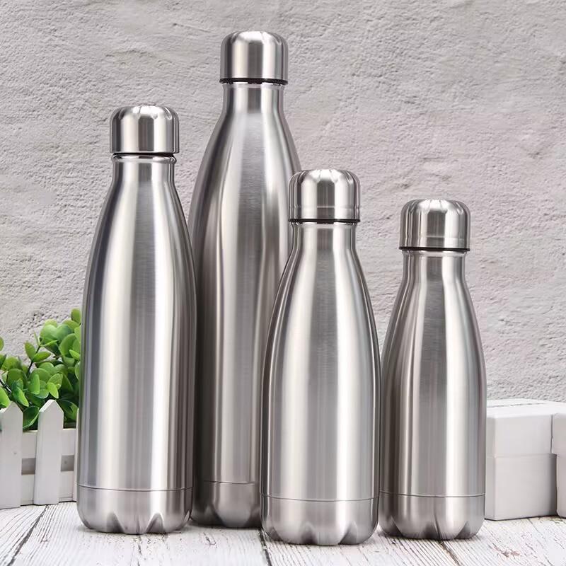 Stainless Steel Single-Layer Water Bottle 500ml 750ml 1000ml Outdoor Portable Sports Drink Cup