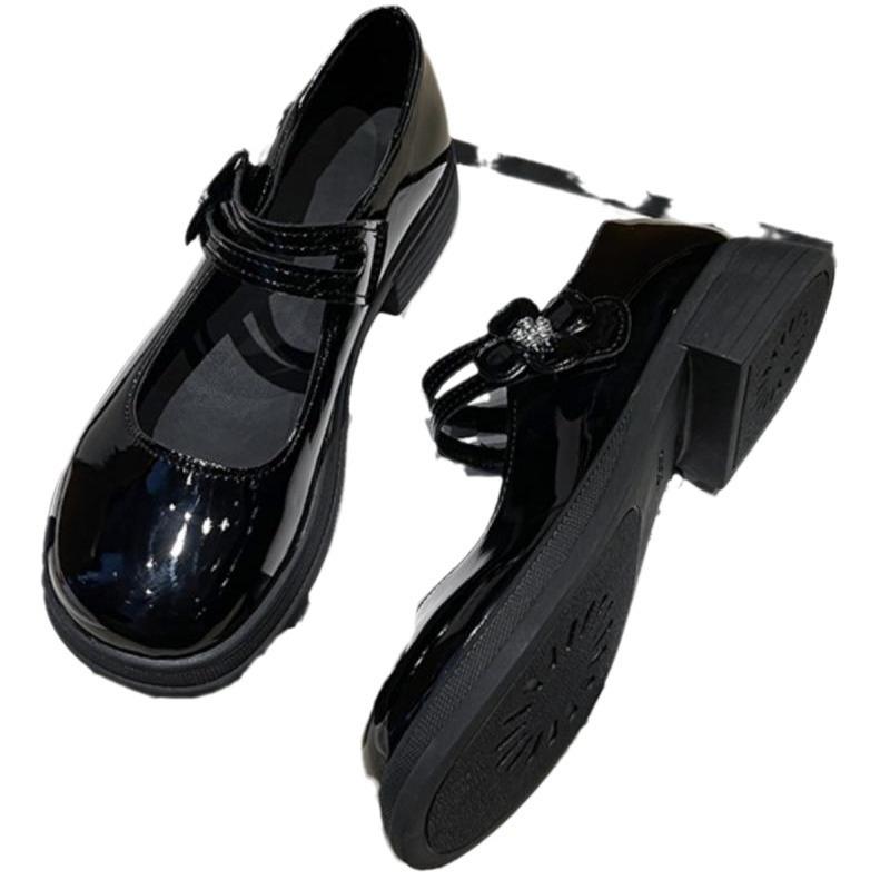 Retro Mary Jane shoes autumn 2025 new models show feet small thick heel JK shoes Japanese small leather shoes student single shoes women's shoes