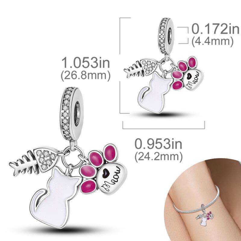 New Copper Plated Cute Dog Pets Charms Beads Fit Original Bracelet Charms Diy For Women Pendant Beads Jewelry Gift