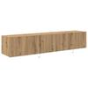 Wall Mounted TV Cabinet with LED 2 pcs Artisan Oak Finish 80 x 35 x 31 cm