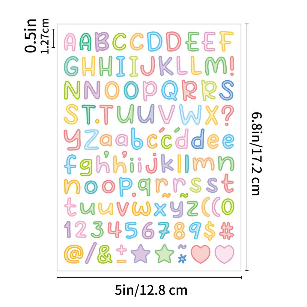 0.5-inch English Letter Sticker Small Size Gu Card Greeting Card Decorative Hand Note Scrapbook Letter Sticker