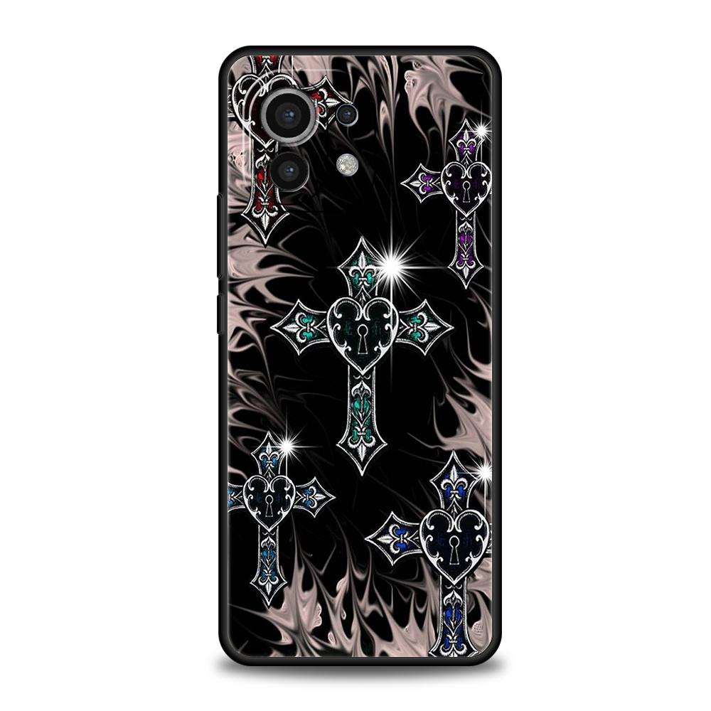 

Luxury Bling Glitter Gothic Cross Phone Case Cover for Xiaomi Mi 15 14 13 12 11 Ultra 14T 13T 12T 11T 10T Pro Lite Soft TPU Capa Mi 10T Lite 5G