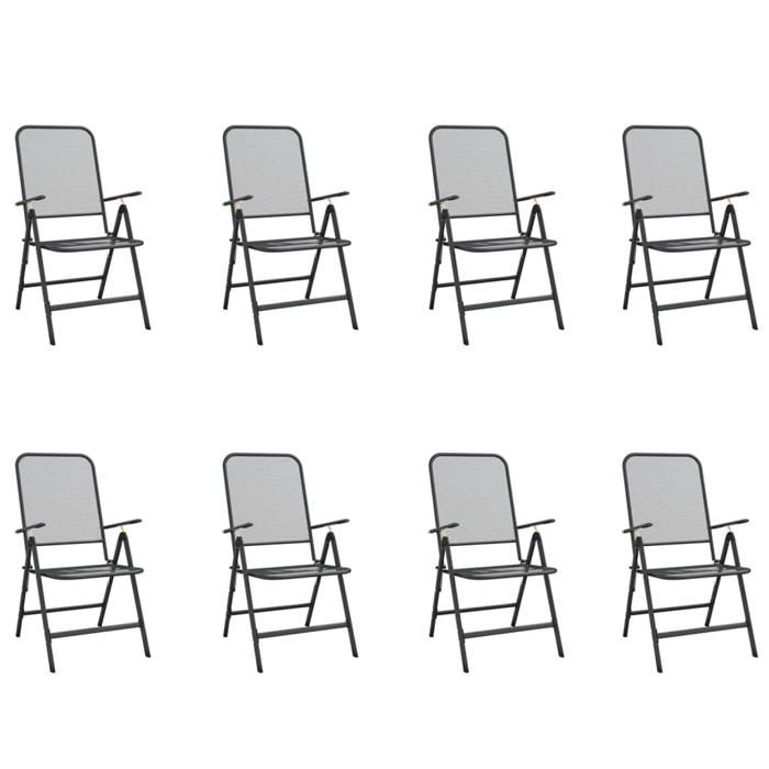 VidaXL Garden Dining Set 9 Pcs Anthracite Metal Mesh 3211823