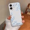 Przezroczyste etui na telefon z wzorem niebieskich kwiatów, odpowiednie do iPhone 17, 16, 15, 14, 13, 12, 11 Pro/Max/Plus, odporne na upadki i wstrząsy