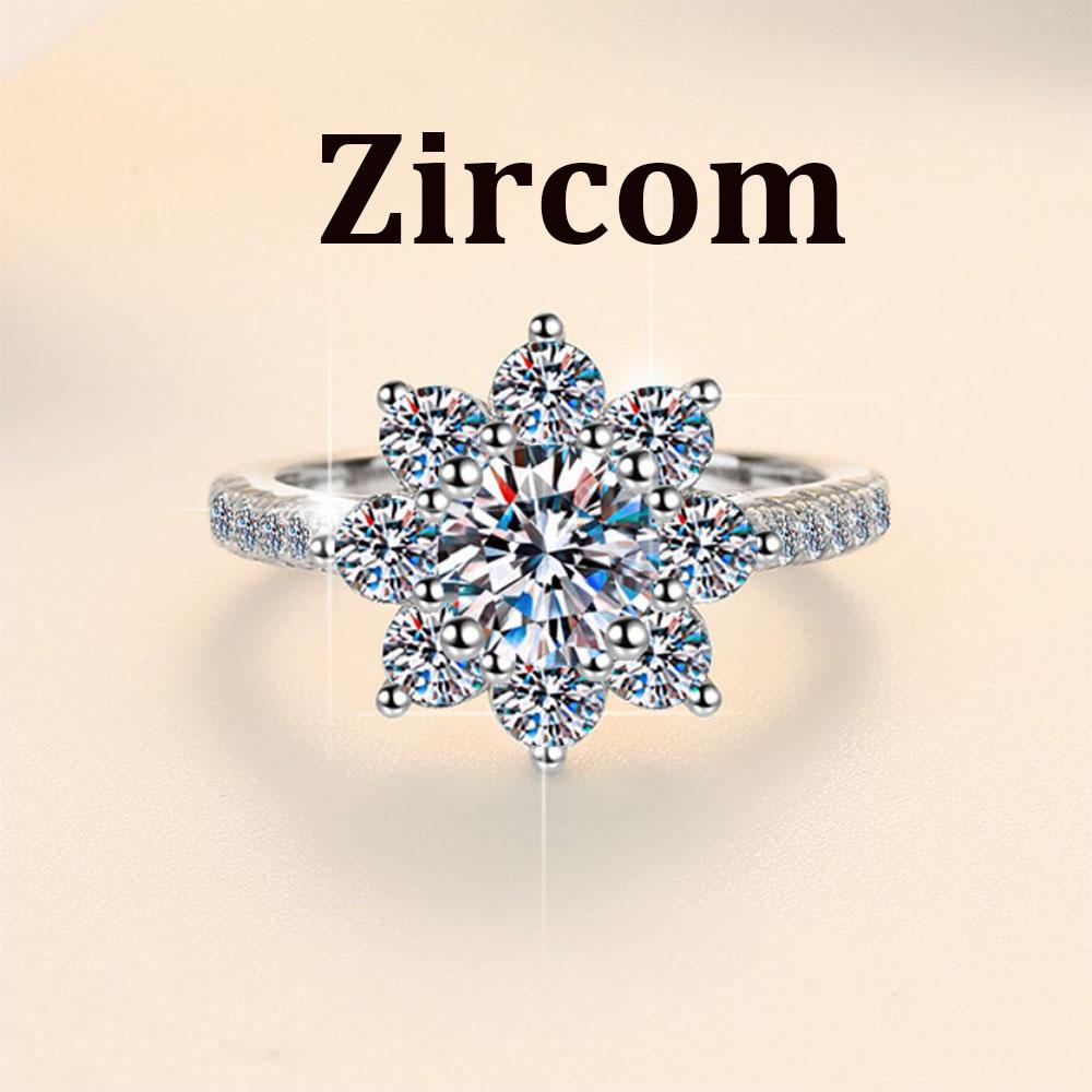2CT D Color Moissanite Engagement Ring for Women 925 Silver Gold Plated Solitaire Rings 4&1ct(6.5mm)