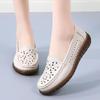 Women's Casual Mid-Heel Wedge Platform Shoes - Anti-Slip Leather for Spring/Autumn