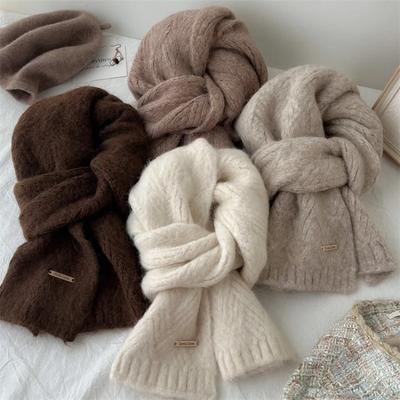 Alpaca Wool Knitted Scarf Women New Style Autumn Winter Korean Version Versatile Thickened Warm Nice Foulard Bufanda Lana Gruesa