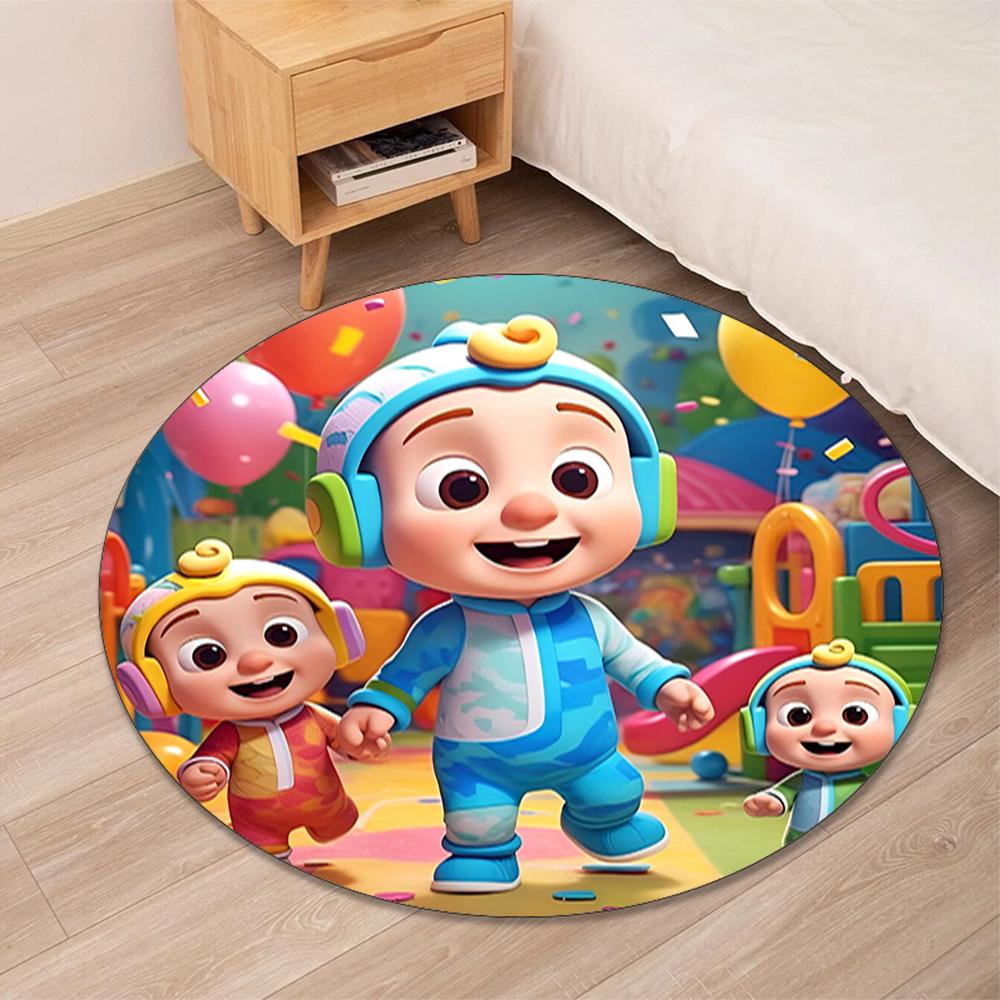 Cocomelon Printed Round Rug Carpet Chair Rug Area Rug Entryway Doormats,for Office Chair Living Room Bedroom Kitchen Room.