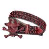 Red Rhinestone Pirate Skull Western Belt Crystal Bling Wide Pin Buckle PU Leather Belt Y2K Designer Style Belt for Men Women