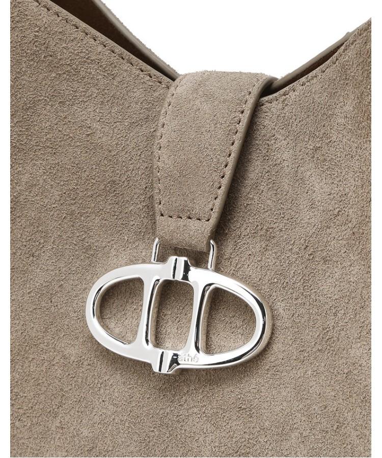 Athe Vanessabruno [Maron] Beige Suede Marron Hobo Bag M (Silver Hardware) Aaba6E418I3