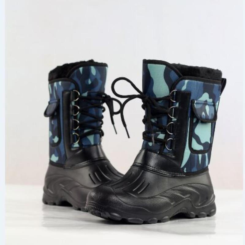 Zimní Boty do Sněhu do Chladného Počasí Vysoké Lehké EVA Vodotěsné Teplé Boty Venkovní Protiskluzové Rybářské Boty Flísové Pánské Pracovní Boty