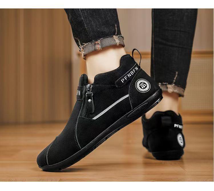 Men's Lightweight Mid-Top Slip-On Casual Shoes - Versatile, Fashionable, Wear-Resistant, and Anti-Slip Flats