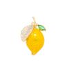 Exquisite Cute Micro-inlay Zircon Yellow Drip Glaze Lemon Brooches for Women Fruit Pin Buckle Fix The Neckline Cuff-link Jewelry