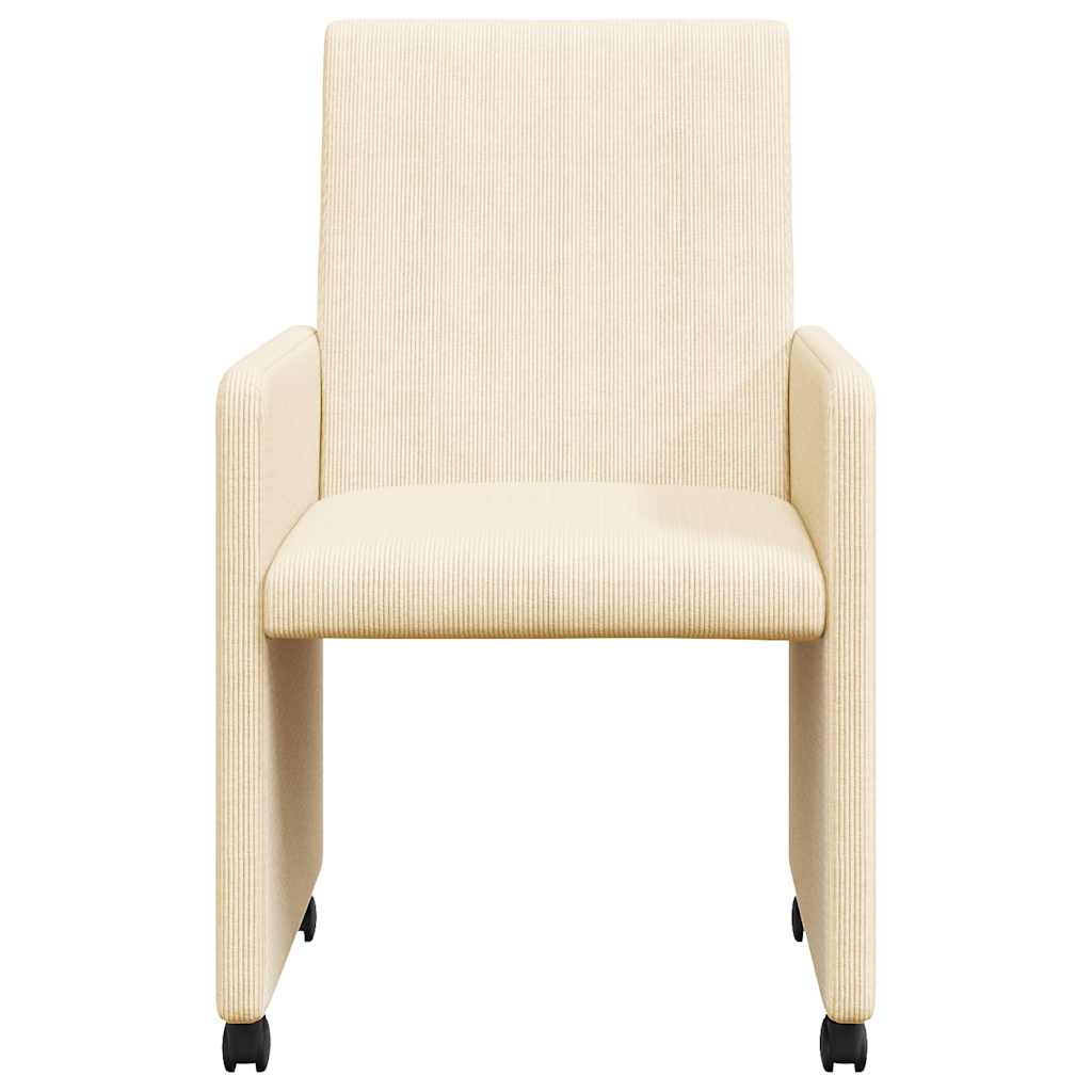 Dining Chairs with Casters 2 pcs Cream 57 x 66 x 94 cm
