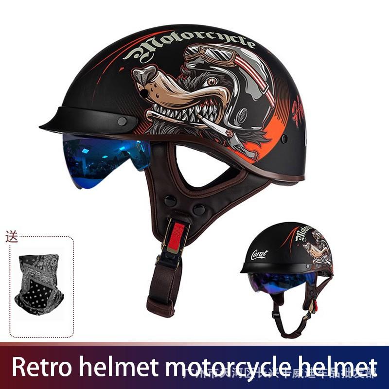 3C Helmet Motorcycle Retro Harley Cruising Semi-helmet Men Women Electric Bicycle Scoop Pedal