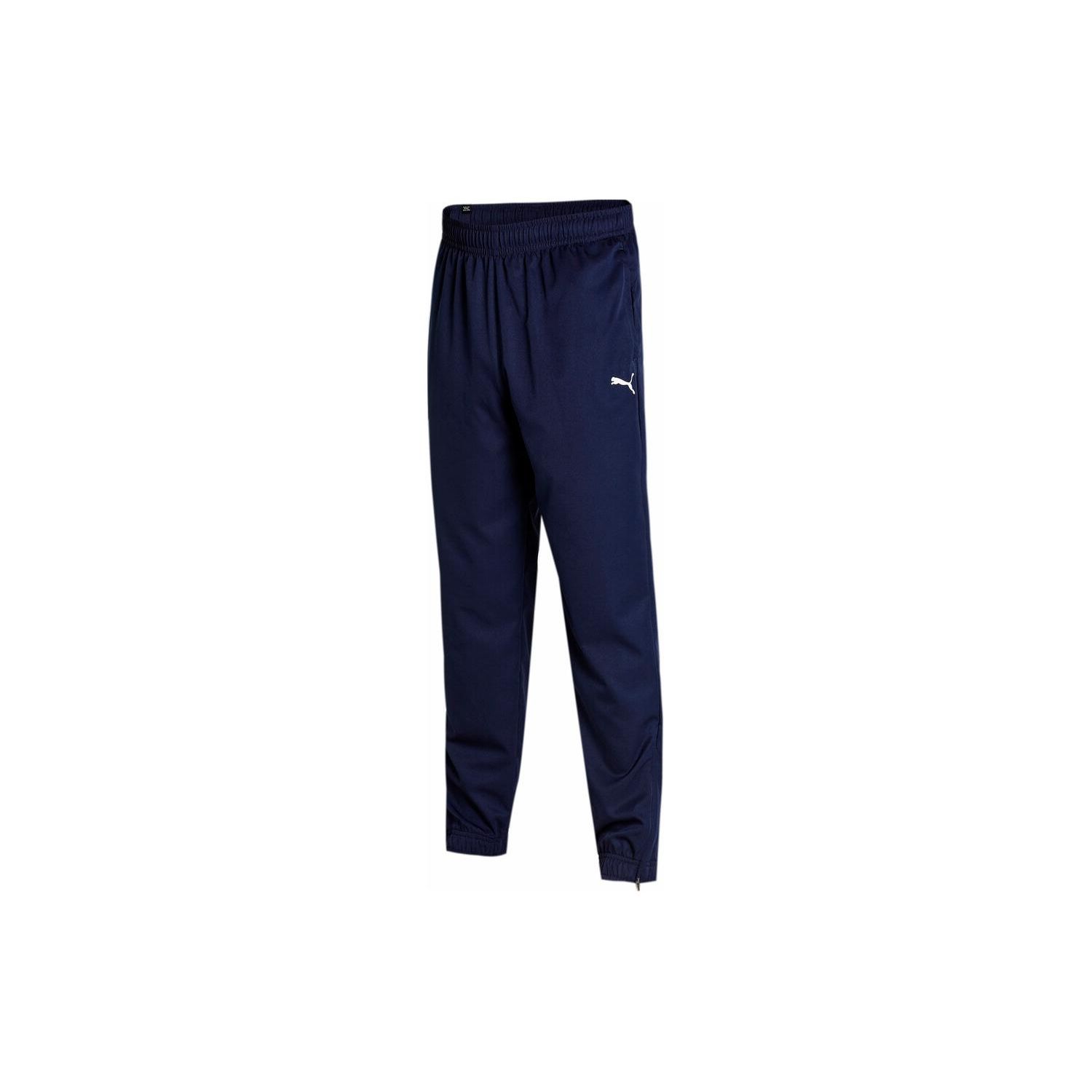 Puma Solid Color Casual Training Mid Waist Knitted Sports Pants Men bottoms Dark-Blue 84722106 S