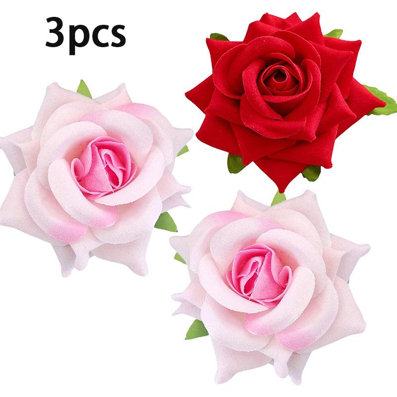 

3 шт. Модные летние заколки для волос с козырьком, украшение для волос в виде цветка розы, заколки, брошь двойного назначения, многоцелевые аксессуары
