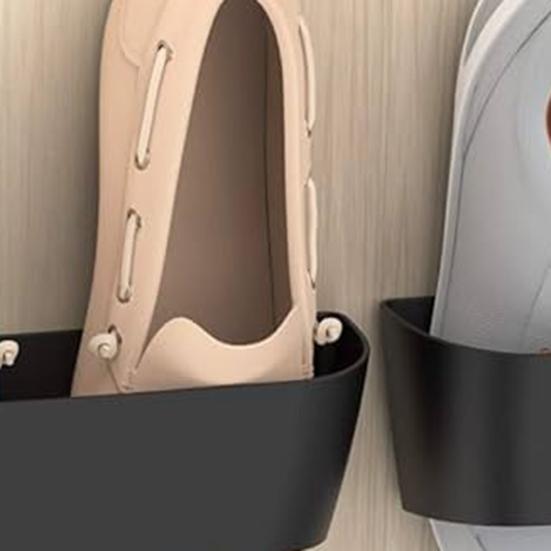 4/6Pcs Wall-mounted Shoe Storage Rack Adhesive Drilling Mount Space Saving Heavy Duty Camping RV Door Sports Shoes Hanger Organizer Holder